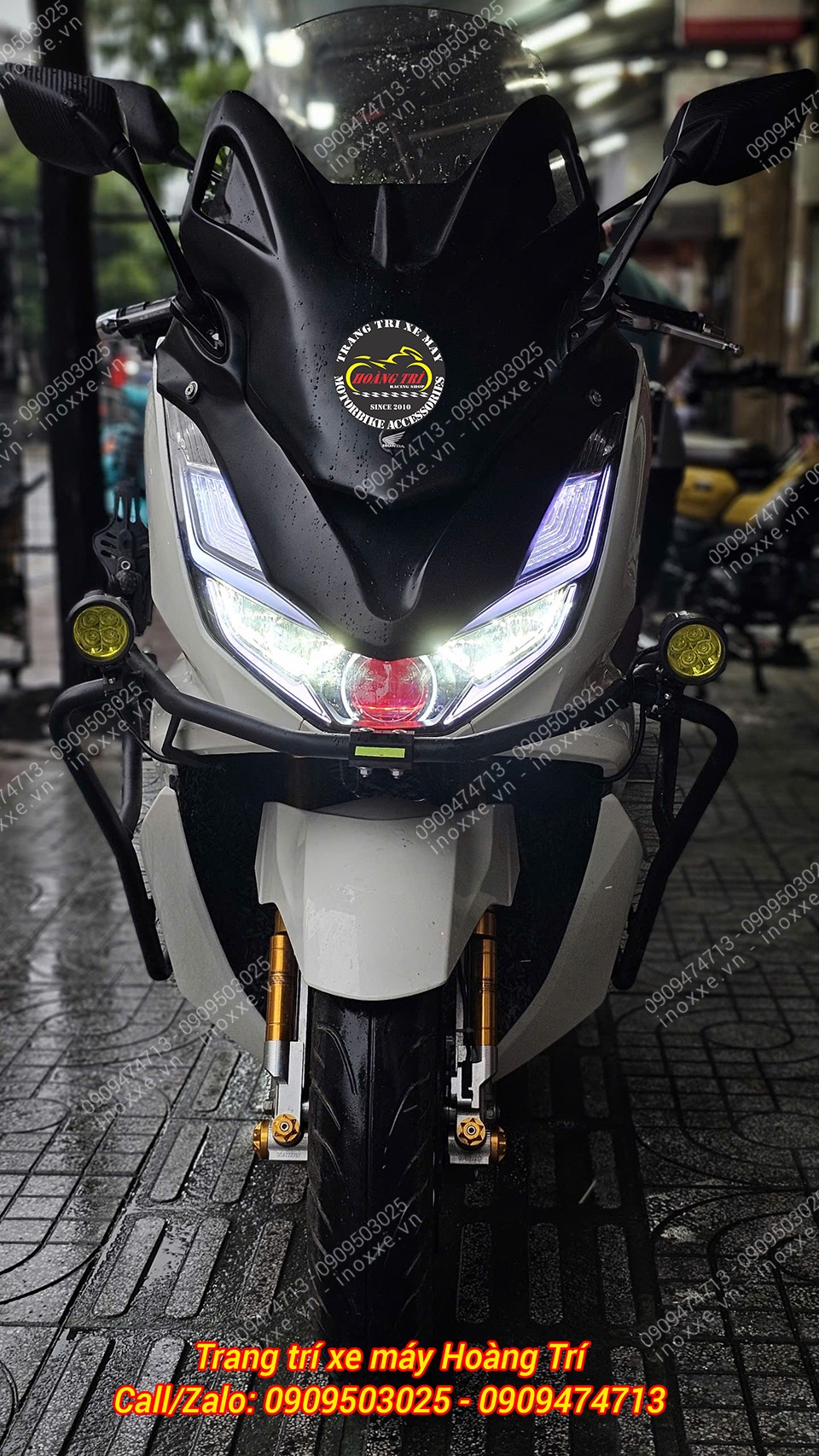 Độ đèn bi cầu PCX